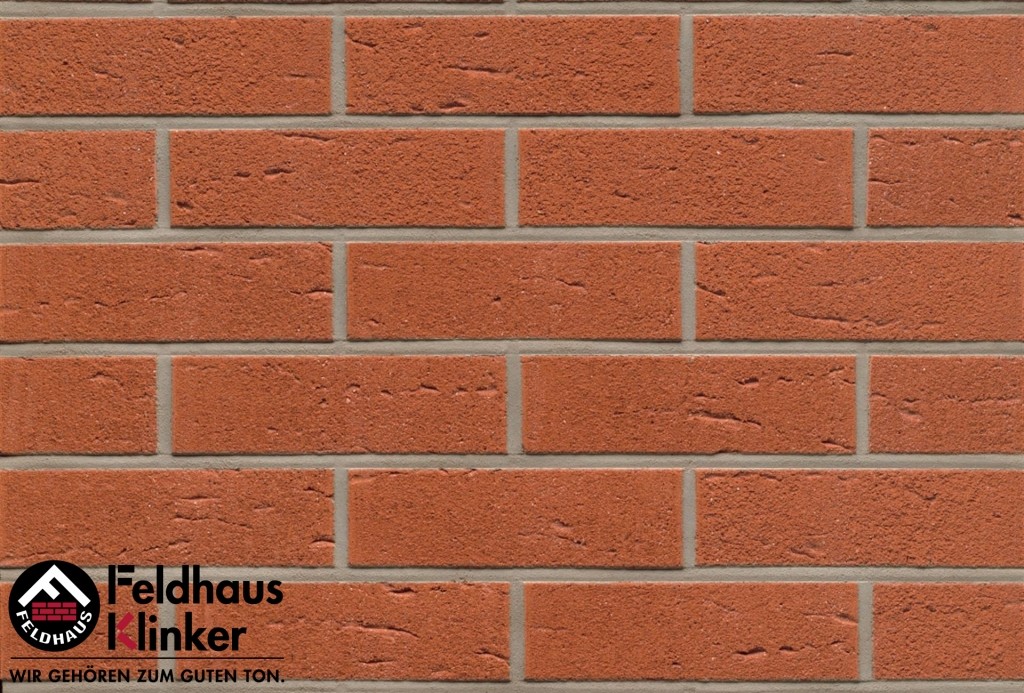 Клинкерная фасадная плитка Feldhaus Klinker R487 Terreno liso "Манчестер" рельефная NF9, 240*9*71 мм